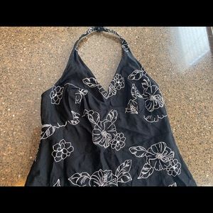 Evan Picone halter top dress sz 12 black w white